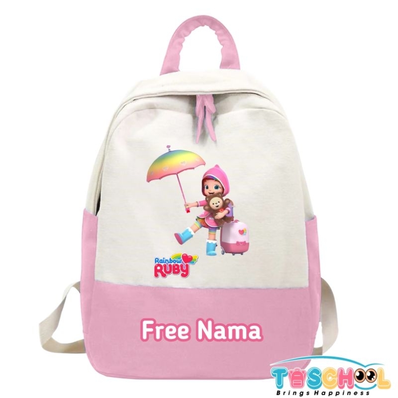 TAS RANSEL ANAK RAINBOW RUBY FREE NAMA