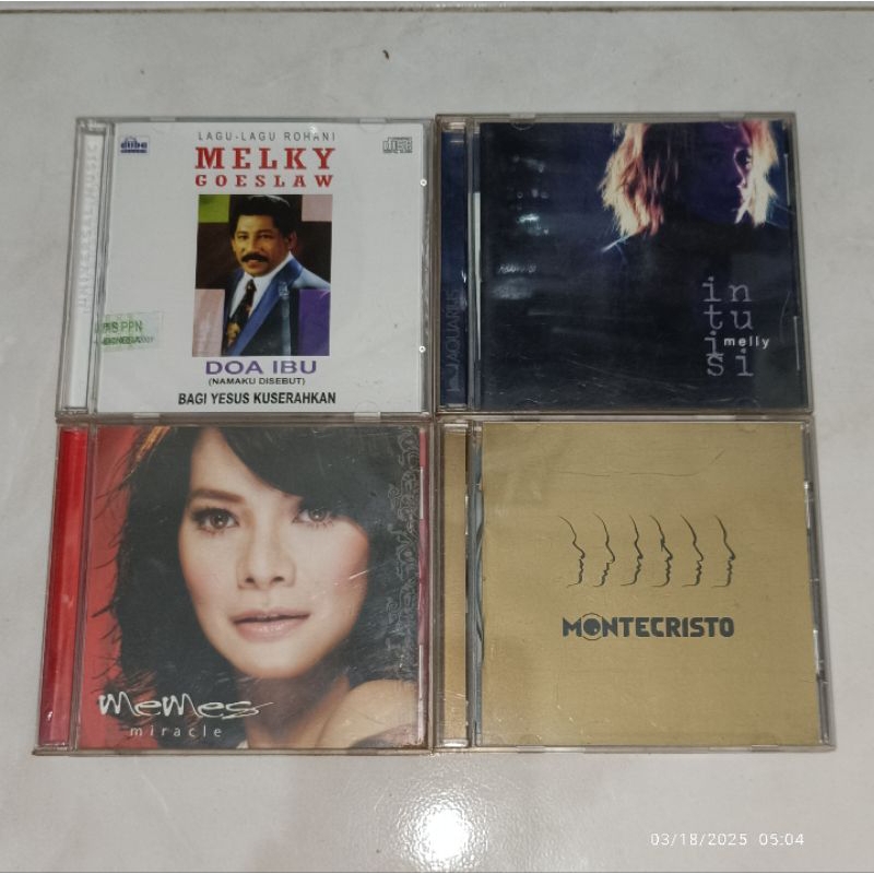 cd Indonesia MELKY GOESLAW-LAGU Lagu Rohani (2) / MELLY GOESLAW-Intuisi / MEMES-Miracle / MONTECRIST