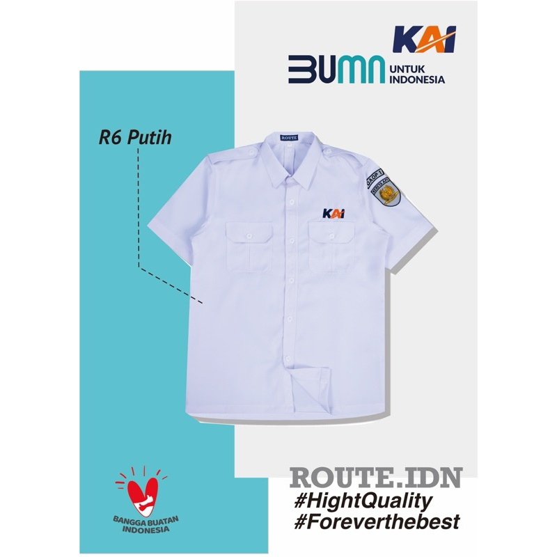 SERAGAM KAI KERETA API INDONESIA R6 PUTIH