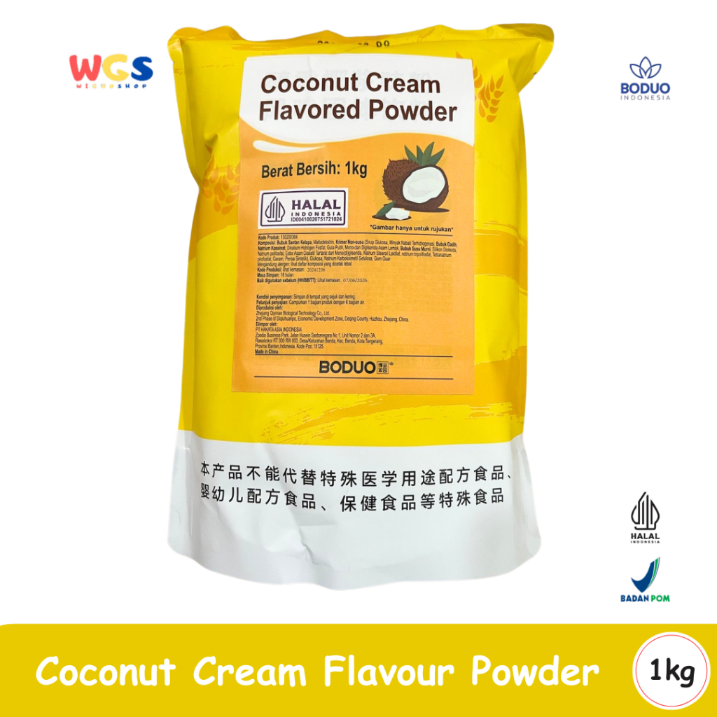 

BODUO Coconut Cream Flavored Powder 1kg – Bubuk Krim Kelapa untuk Minuman & Dessert