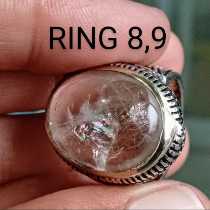 NATURAL BATU KECUBUNG ES SERAT CENDANA PLUS RAINBOW UNIK ANTIK LANGKA