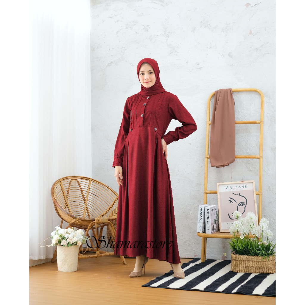 Shamarastore Gamis Katun Madina Polos Zahrani