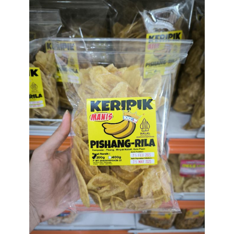 

Keripik Pisang Manis Pishang-Rila 200gr