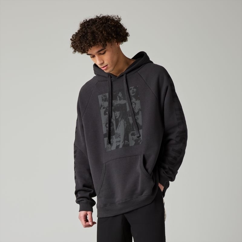 (SISA SATU DOANG) Taylor Swift The Eras Tour Black Grey Gray Hoodie International DATES Official Mer