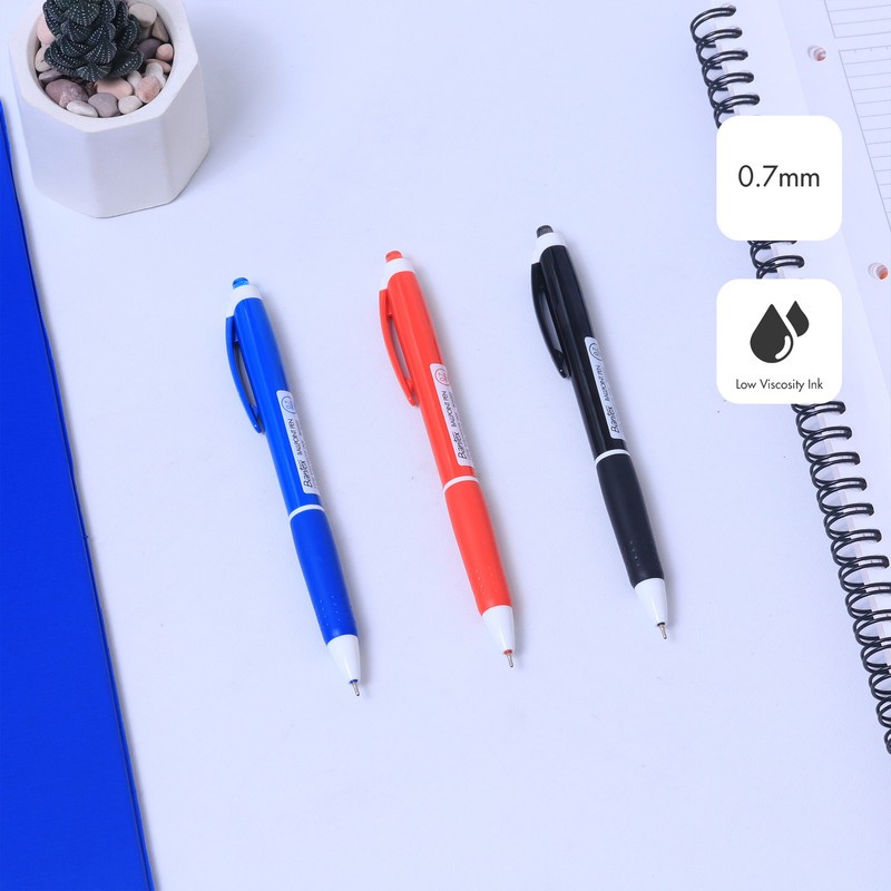 

[ONE's Stationery] Bantex Ballpoint 0.7 mm / Pulpen Tinta Warna Hitam Low Viscosity Ink Pegangan Karet Lembut BG6002