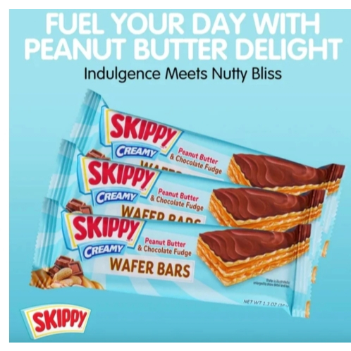 

Skippy Creamy Peanut Butter & Chocolate Fudge Wafer Bars 100% Original USA JAMIN ENAK