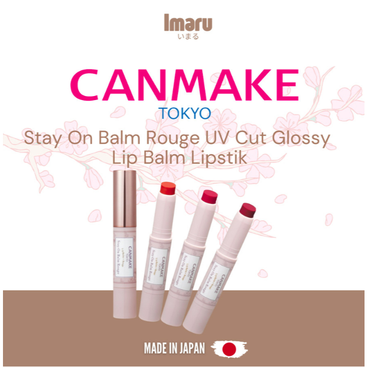 CANMAKE Stay-On Balm Rouge - UV Cut - Glossy Lip Balm - Lipstik