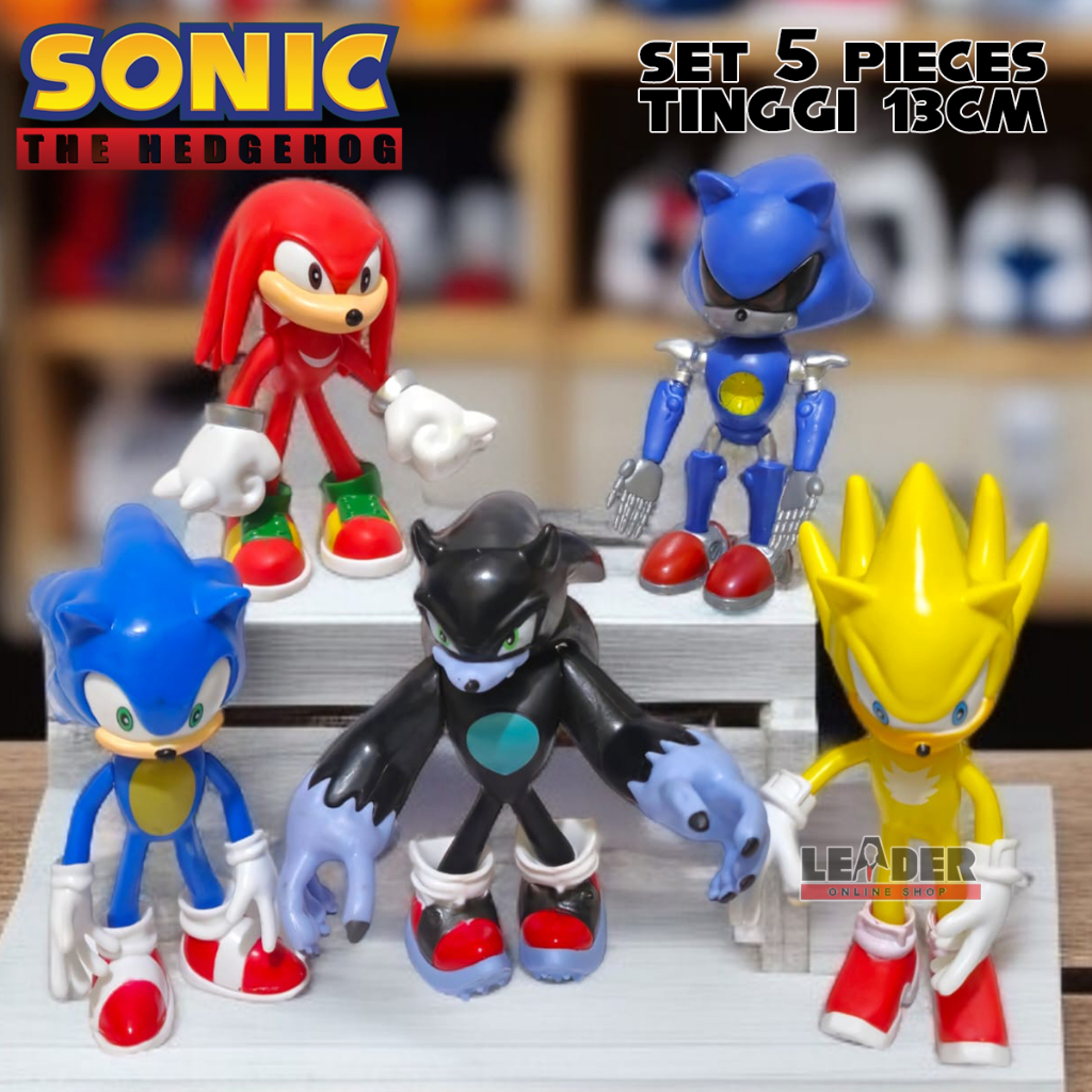 SONIC THE HEDGEHOG ACTION FIGURE SET 5 Pcs 13cm WEREHOG KNUCKLES MILES METAL MAINAN PAJANGAN KOLEKSI