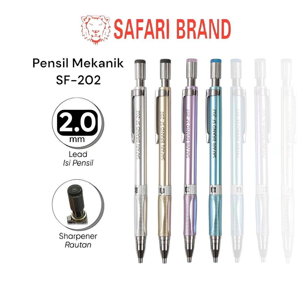 

(SF202-LUSIN) Pensil Mekanik Mechanical Pencil Graphite Lead Automatic 2B isi 2.0 mm