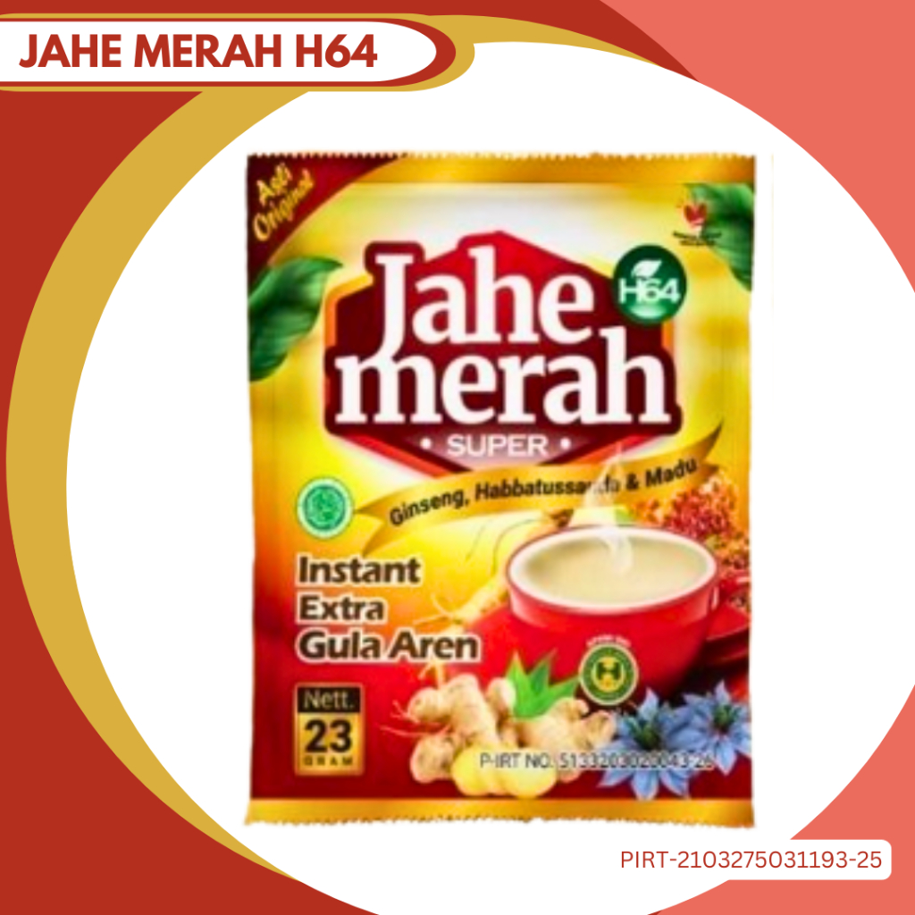 

H64 Jahe Merah Super Gingseng Habbatussauda & Madu | Jahe Merah Instan Extra Gula Aren