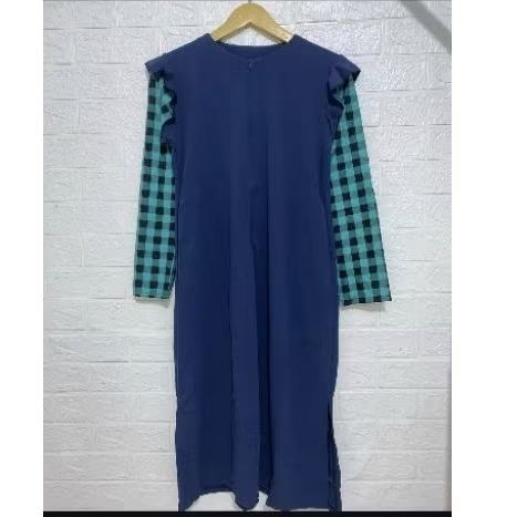 baju tunik lengan kotak kotak