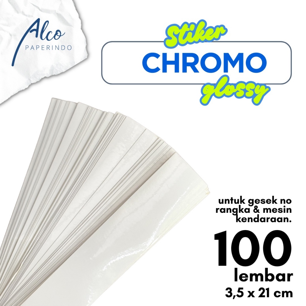 

(100 lbr) Stiker Chromo Serbaguna Jiplak No Rangka Kendaraan