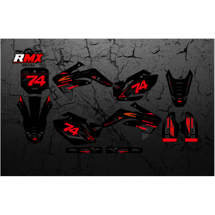DECAL CRF 150 R FULLBODY (015) DEKAL STIKER CRF 150 LAMA HITAM MERAH, KUNING, HIJAU, BIRU TUA/MUDA, 