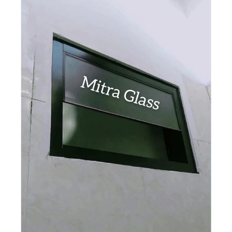 jendela Aluminium Zig-zag kaca mati L70 x T40