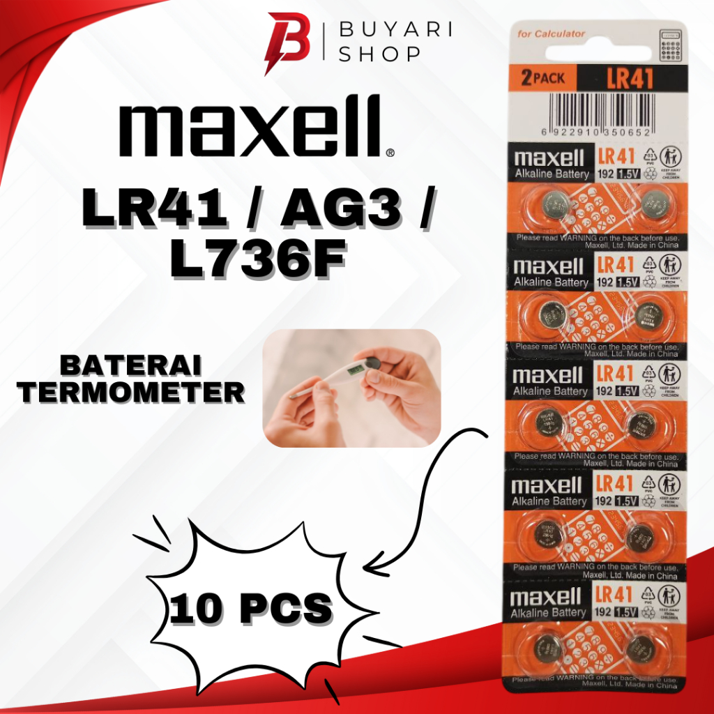 SUPER HEMAT LR41 Maxell Batre LR41 Baterai Kancing Button Cell LR41 AG3 Harga PERLEMBAR