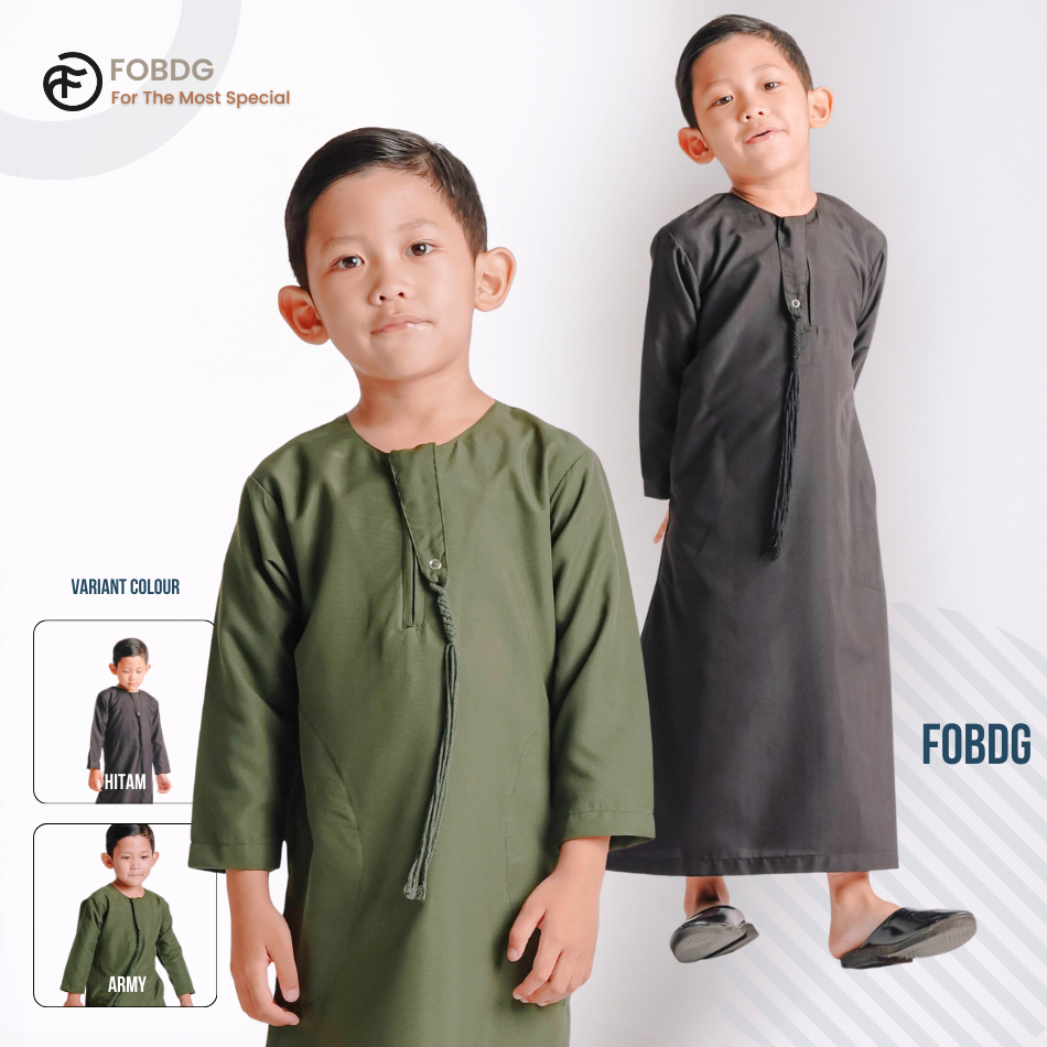 Fobdg Gamis Jubah Anak Kolaka Hijau Army