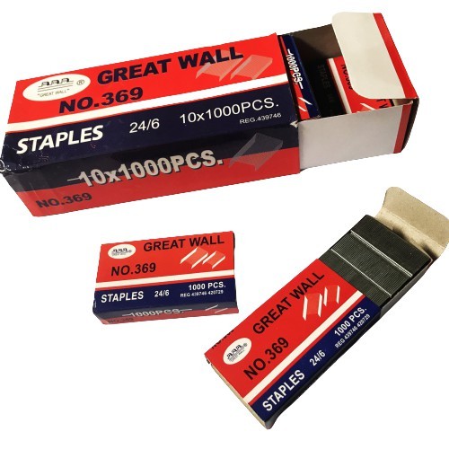 

Refill/Isi Staples Great Wall No.369 Original (1 Pak isi 10 dus kecil)