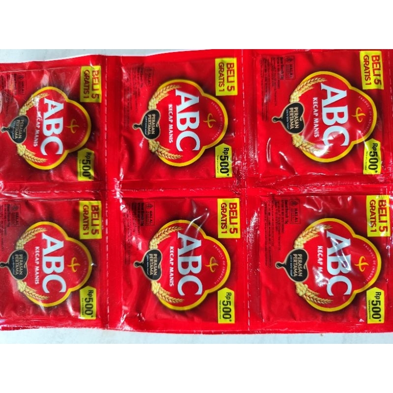 

Kecap abc 15gr 2renteng isi 10pcs/sachet, per 1renteng.