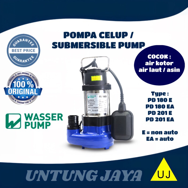 POMPA CELUP WASSER PD180E AIR ASIN AIR KOTOR AIR LAUT NON AUTO / POMPA SUBMERSIBLE WASSER PD 180 E A