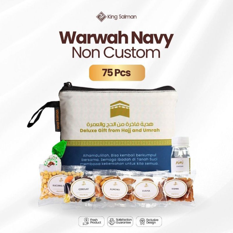 

Paket Hadiah Umroh & Haji Premium - King Salman Gift | MARWAH NAVY 75 PCS Pouch Non Custom