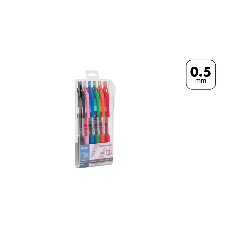 

[Stationery Spectrum] Bantex Colorful Gel Pen 0.5 mm / Pulpen Pena Satu Set 6 Warna BG1114