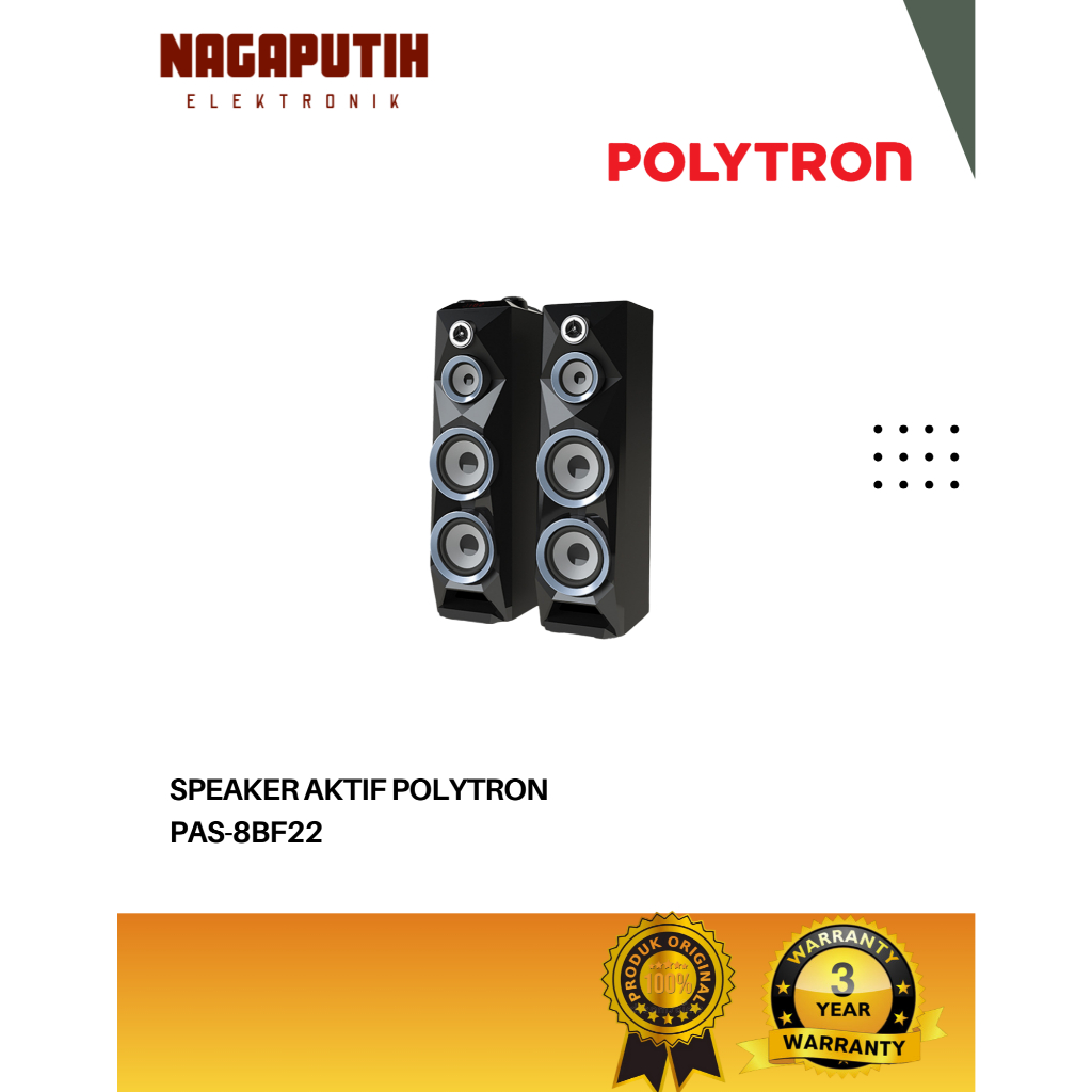 POLYTRON Active Speaker PAS-8BF22 Bluetooth USB XBR Garansi