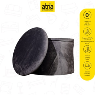 Atria Bangku Lipat Regis Foldable Storage Ottoman 51X51X38Cm Grey