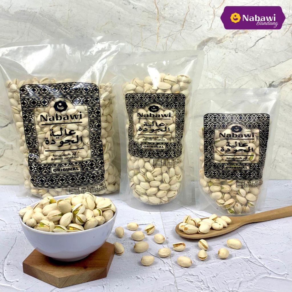 

Kacang Fustuk/Pistachio/Kacang Ketawa/Kacang Khas Arab/Oleh Oleh Haji Umroh Bandung
