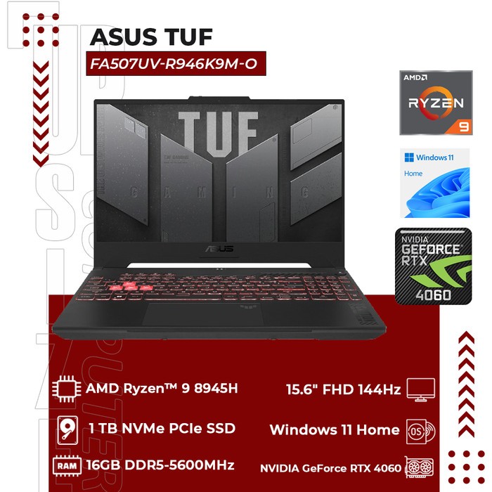 ASUS TUF Gaming A15 FA507UV-R946K9M-OM AMD Ryzen™ 9 8945H