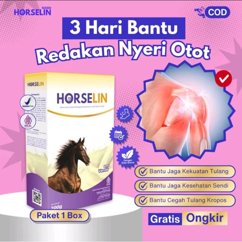 

HORSELIN Susu Kuda 1 Box 200gr - Ampuh Atasi Nyeri Otot Syaraf Kejepit