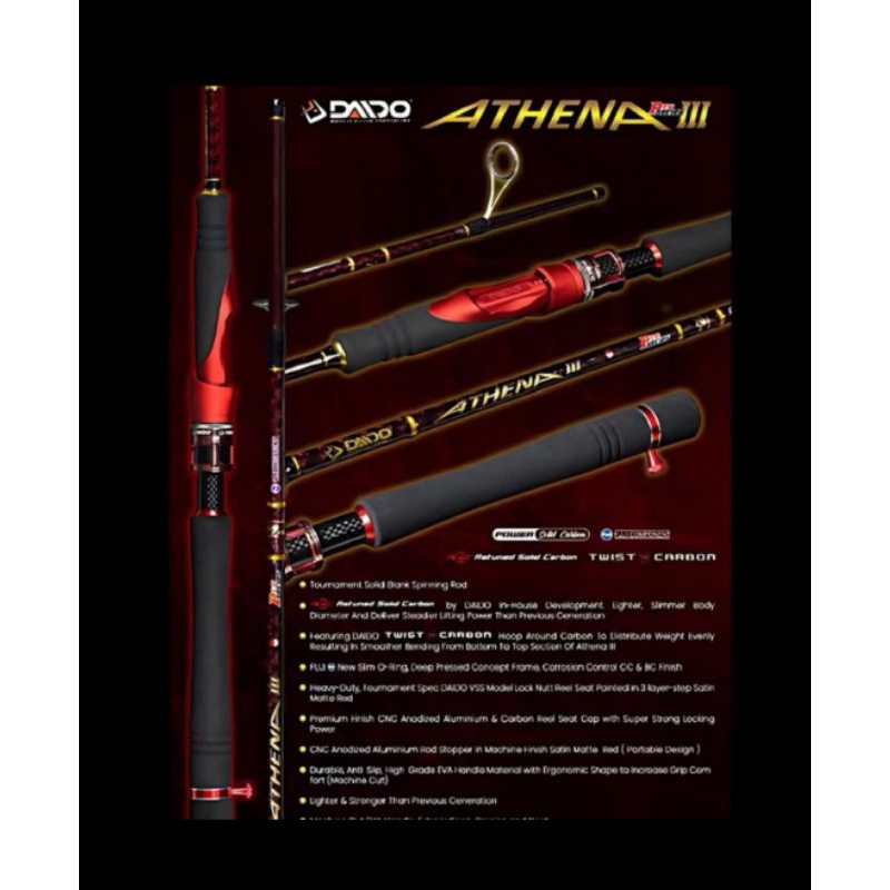 DAIDO Athena Series Rod Karet Jepang /joran daido athena pro series 3 ( full eva )