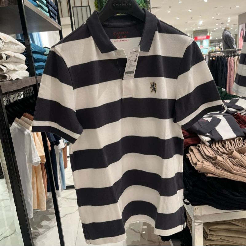 ( NO COD )  baju kaos kerah pria mini lion polo giordano original
