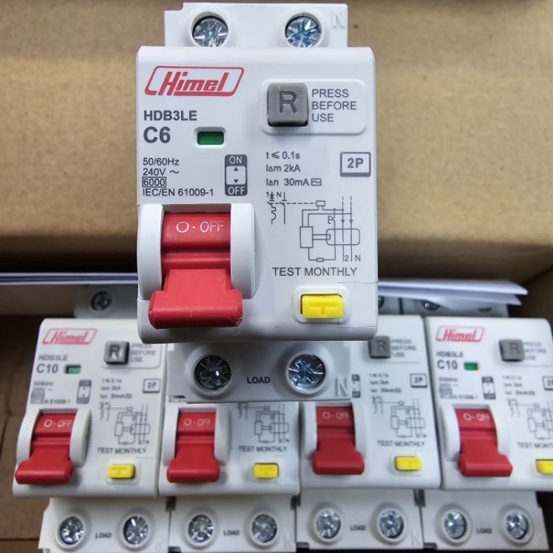 RCBO 1P+N ELCB+MCB Alat Pengaman Arus Bocor dan Hubung Singkat RCBO 1P+N 6A-40A 30mA 6kA untuk Insta