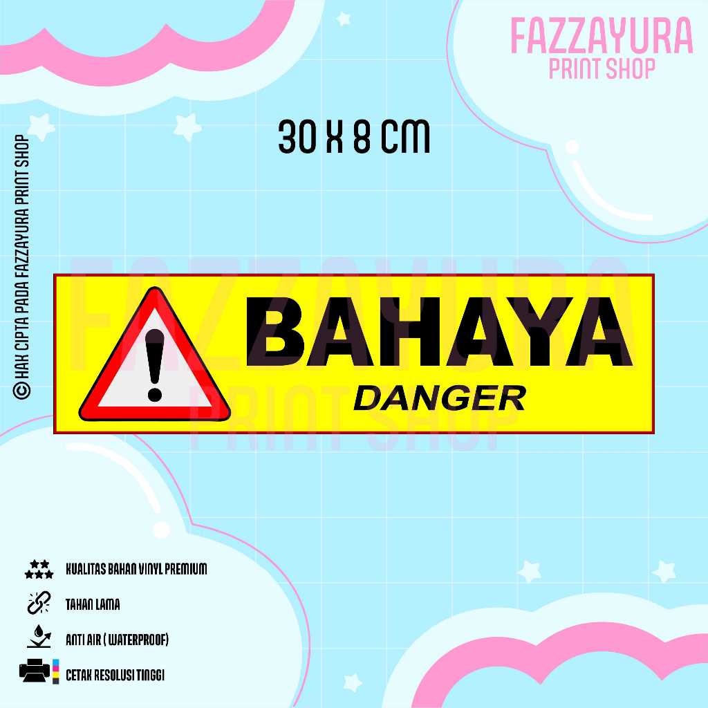 

STICKER TANDA BAHAYA 30 X 8 CM