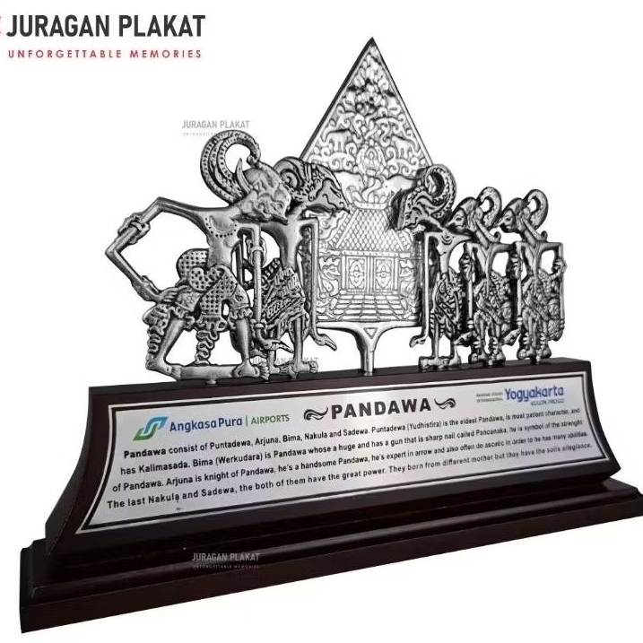 PLAKAT SOUVENIR WAYANG PANDAWA LIMA ANGKASA PURA W14