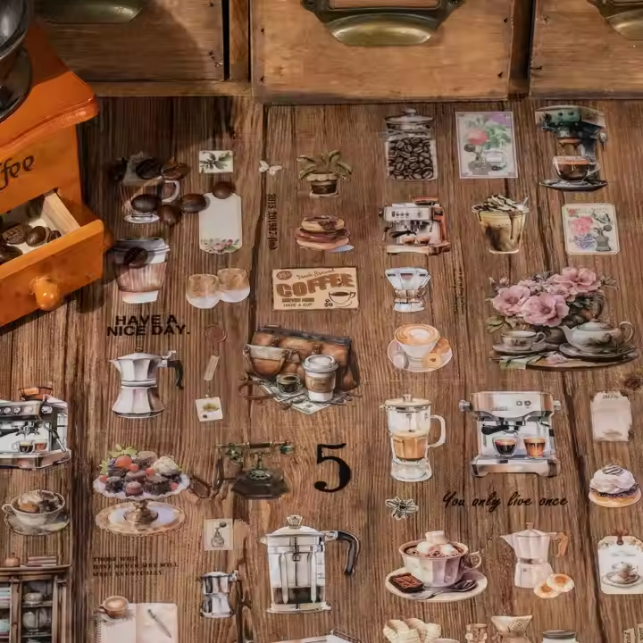 

Retro PET Sticker Decoration 5lembar/pack