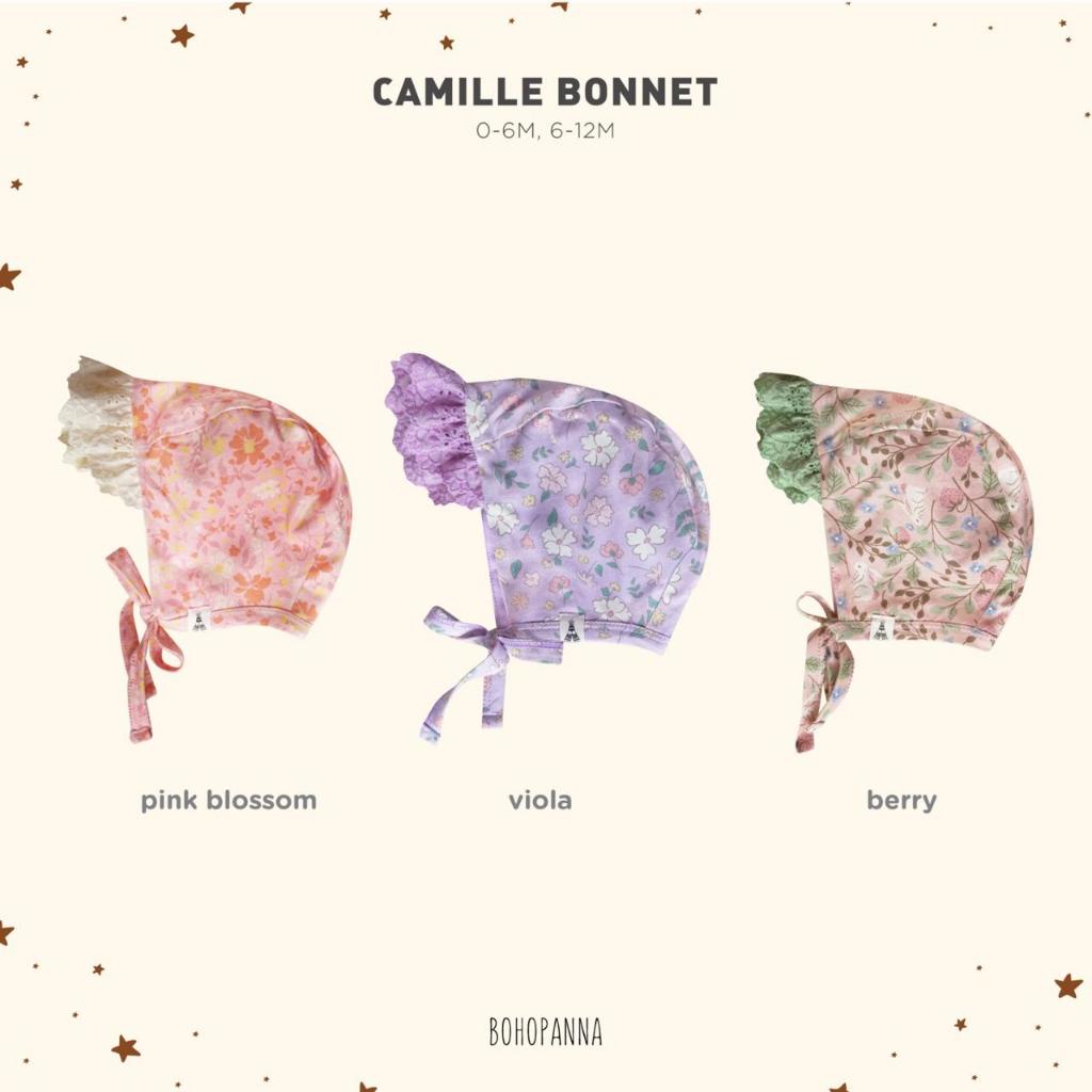 Giggles - Bonnet Ruffle Print | Bohopanna ( Bonnet Ruffle for Baby Girl )