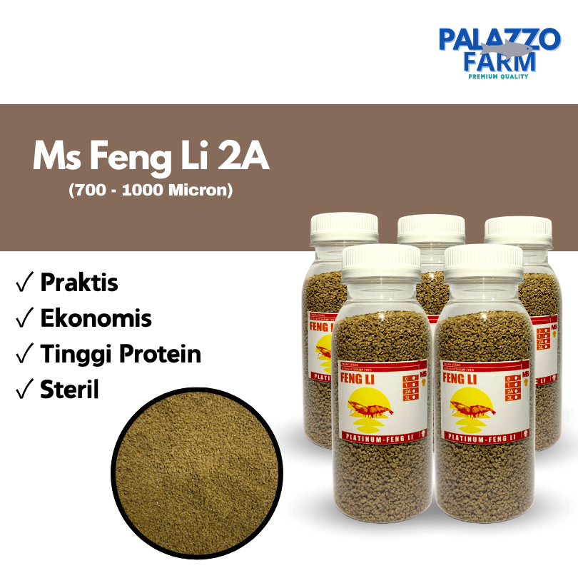 Pelet Ms Fengli2A 700  - 1000 micron 70gr-50gr-30gr pakan/burayak/guppy/cupang/udang/