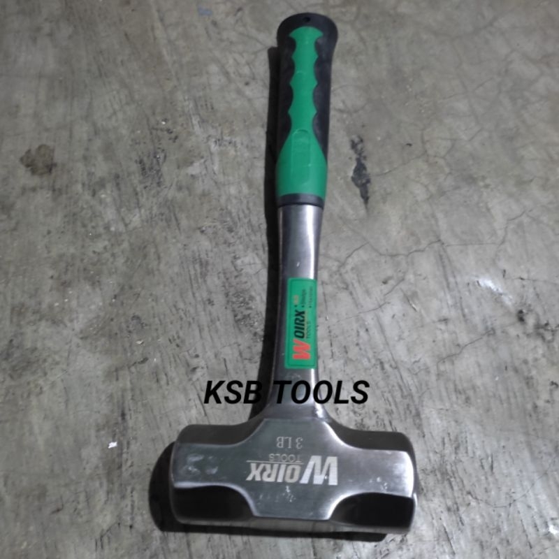 Palu batu / palu bodem 2lb gagang besi Woirx tools