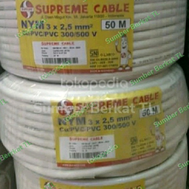 Langka Kabel Supreme 3x25 NYM Meteran 3 x 25 Per Meter