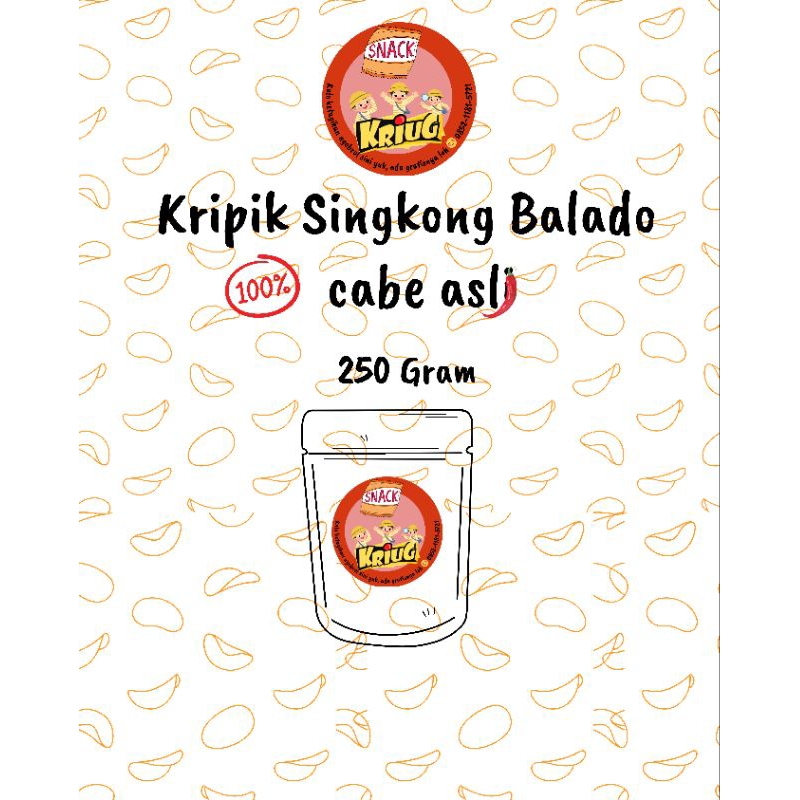 

250 gram - KRIPIK SINGKONG BALADO 100% CABE ASLI