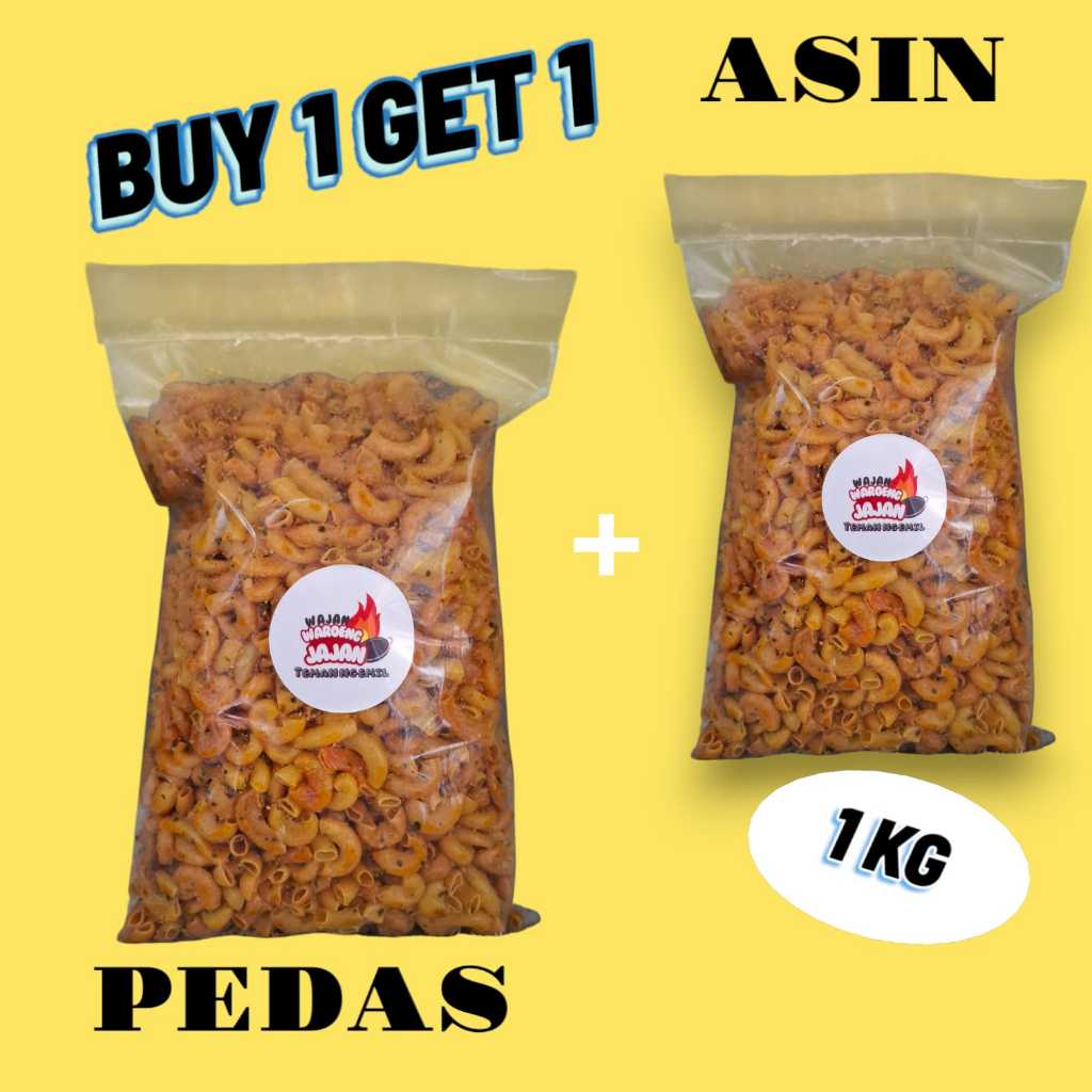 

BUY 1 GET 1 Makaroni Cikruh Pedas Daun Jeruk 500 Gram + Makaroni Cikruh Asin Daun Jeruk 500 Gram Cemilan Makaroni Kriuk