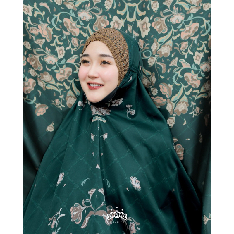 READY Telekung Ainun bunga ori Kazami Store Official - Mukena Semi Sutera Denaf.outfit