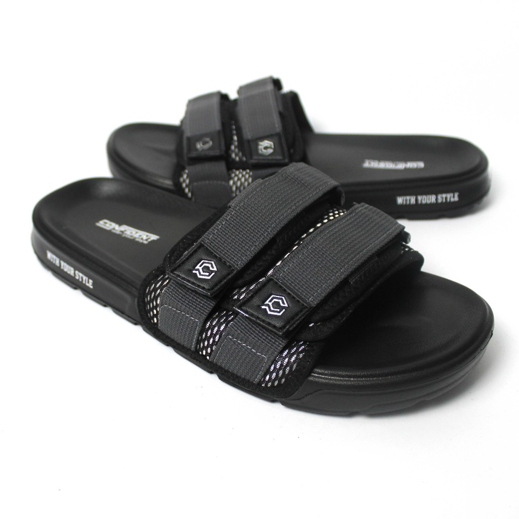 confident-Sandal Slide sandal sliper sandal flip kanvassandal distro sandal pria terbaru sandal heis
