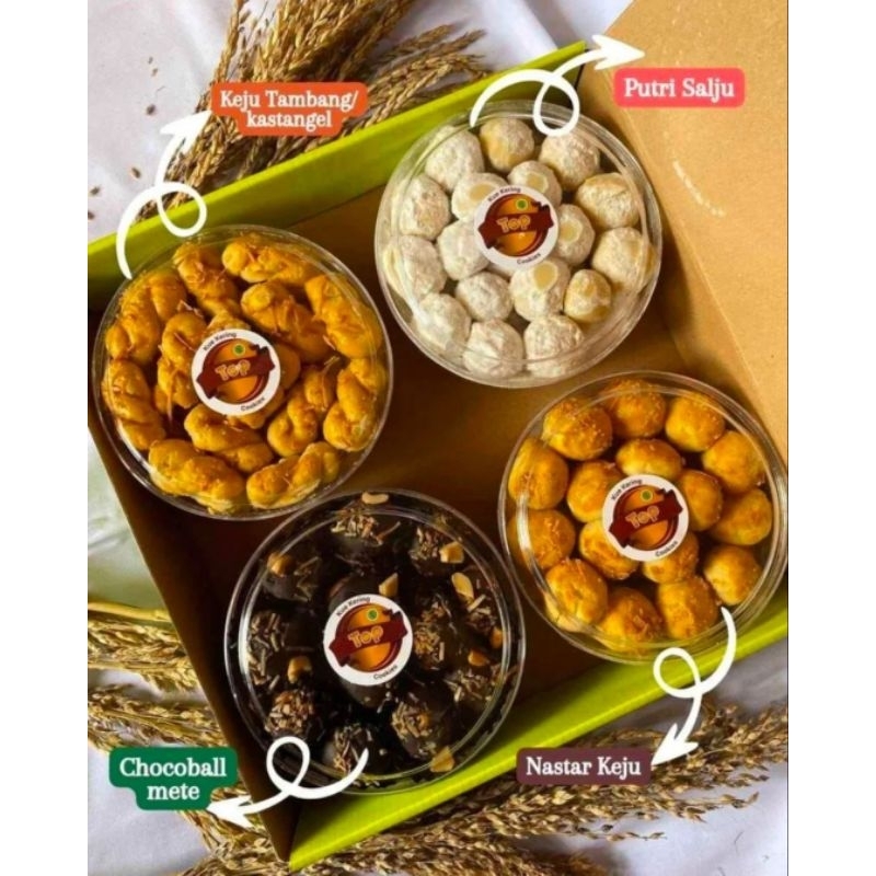 

TOP COOKIES Paket isi 4 Kue Kering 250gram Hampers Paket Lebaran Ramadhan Idul Fitri