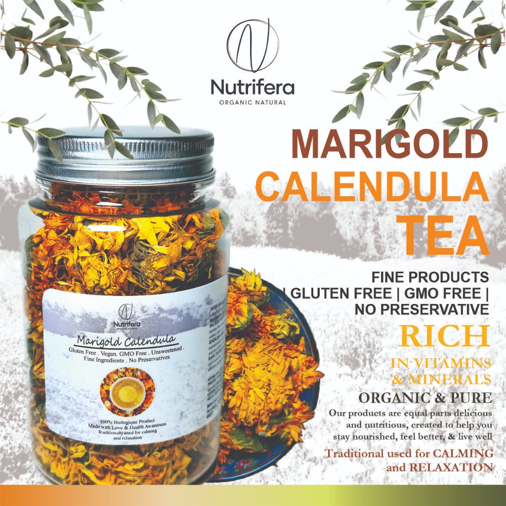 

NUTRIFERA Marigold Calendula Flower Tea Import / Teh Bunga Calendula / Teh Insomnia 250 gr - 1 Kg