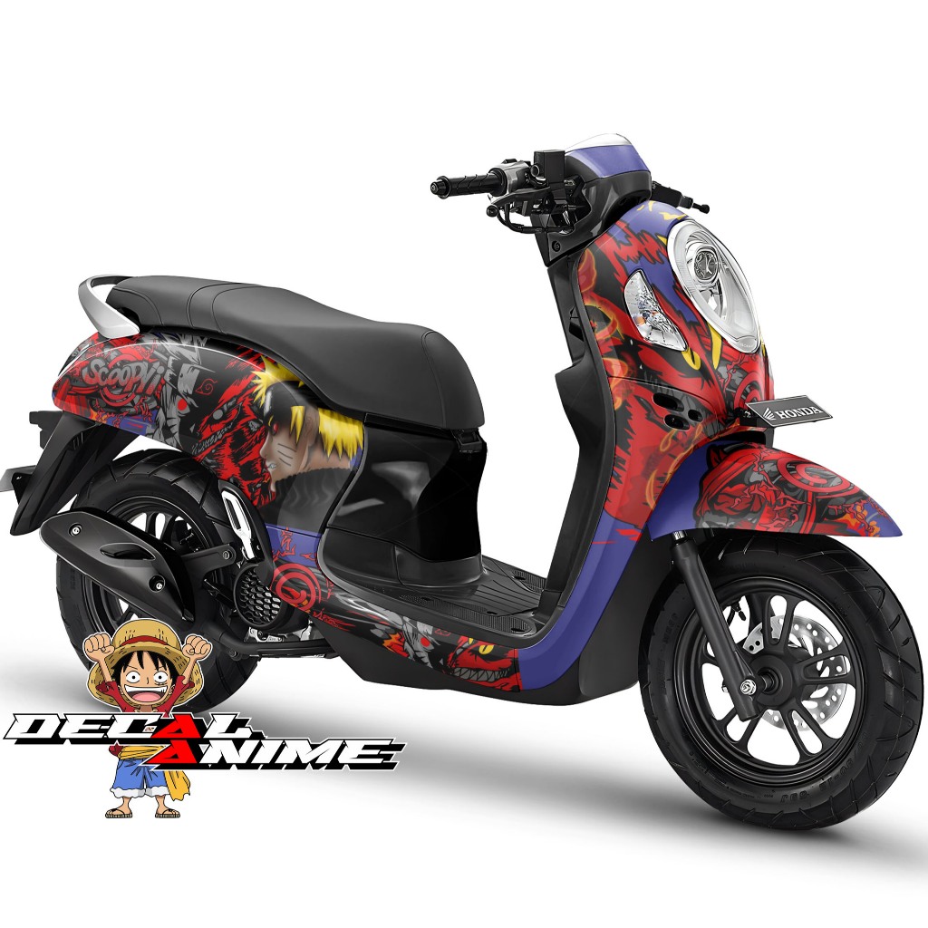 Decal Stiker Scoopy Full Body Scoopy FI Sporty Stylish Fashion Prestige New 2025 - Naruto Kyuubi