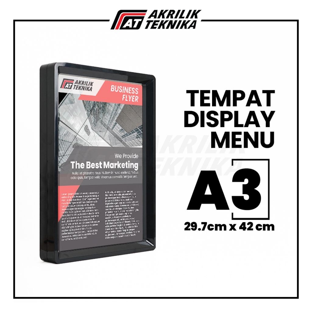 

【UHOO】Standing Sign Tent Card Holder Acrylic / Tempat Display Menu Brosur Akrilik - Ukuran A3