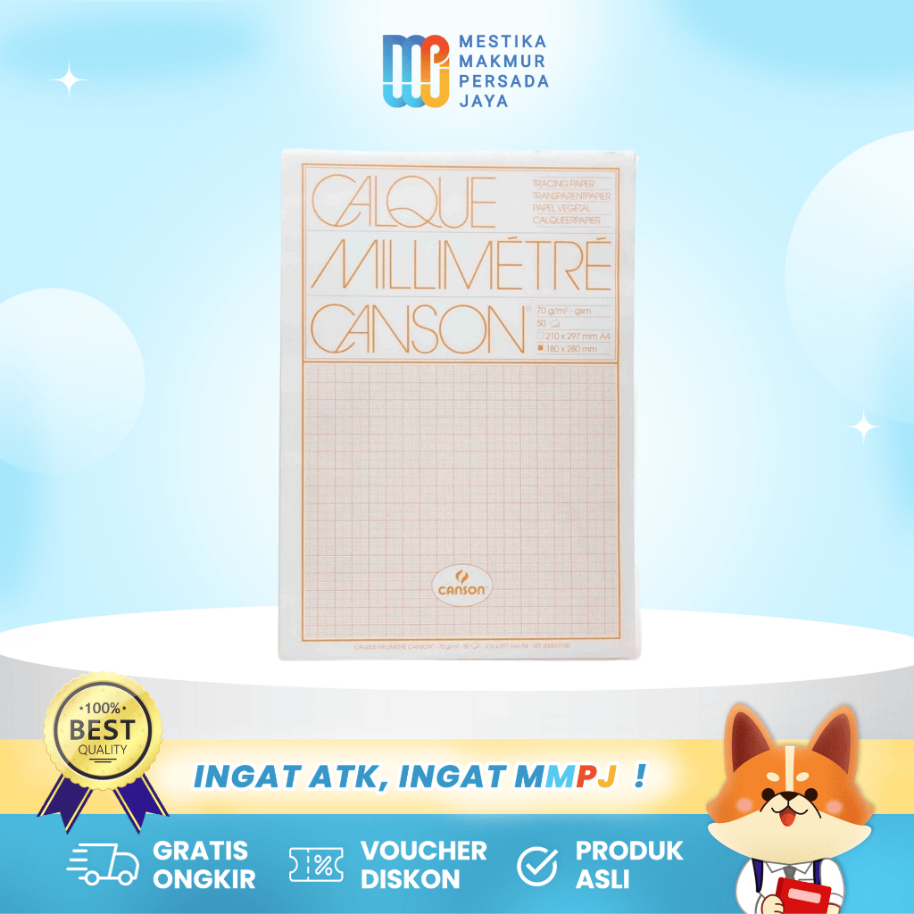 

Canson Tracing Paper Calque Millimetre - A4 70 Gsm 50 Sheet200017145