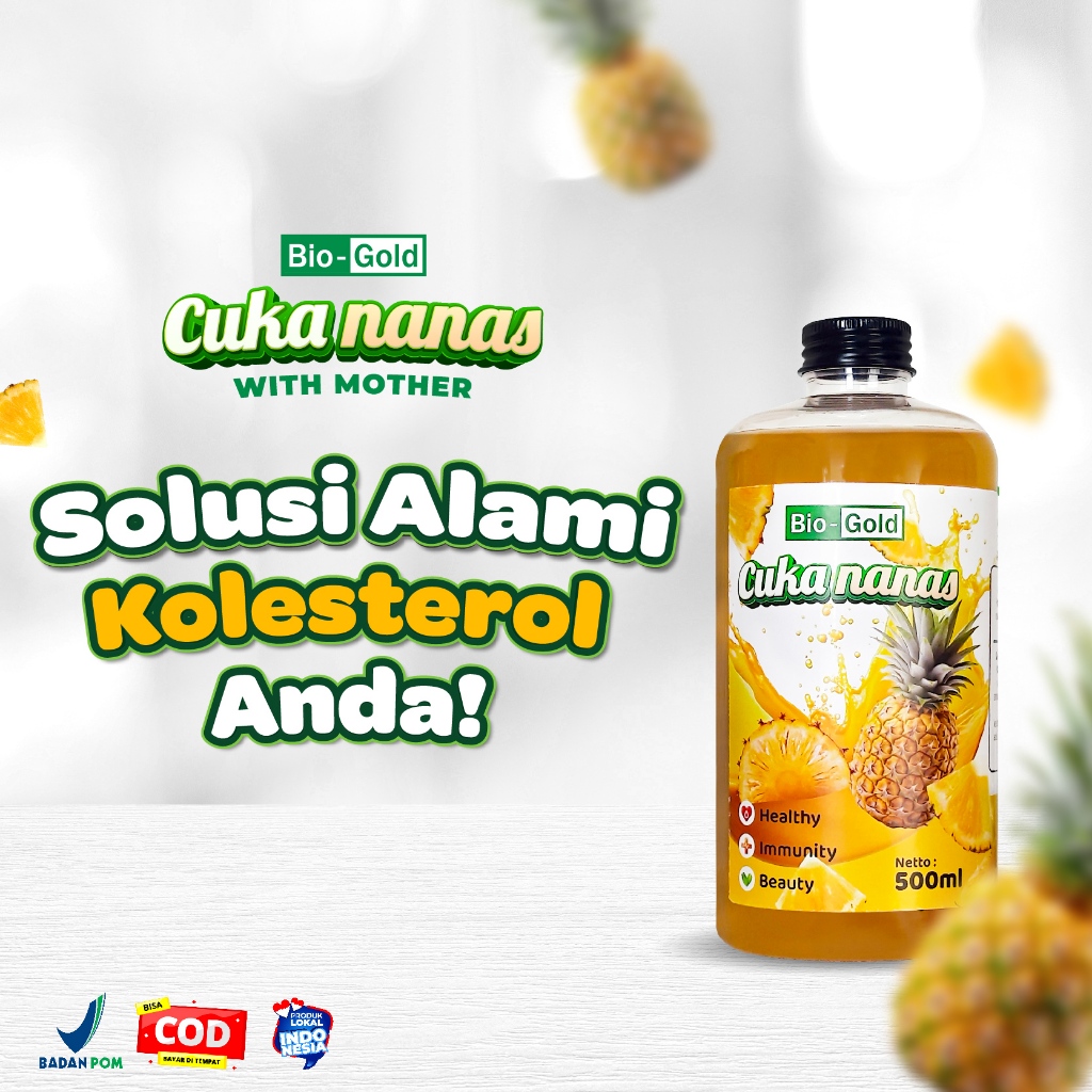 

Cuka Nanas Bio Gold Fermentasi Alami With Mother 100% Asli Bantu Atasi Gula Darah Kolesterol 500ML